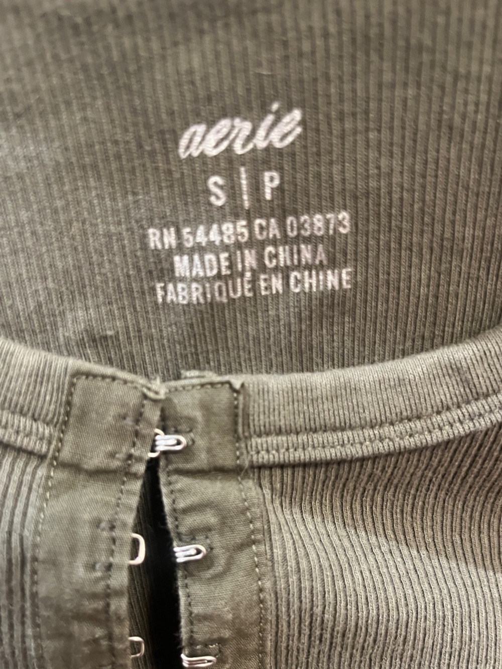 Women's Olive Ribbed Hook-and-Eye Tank Top - Picture 3 of 3